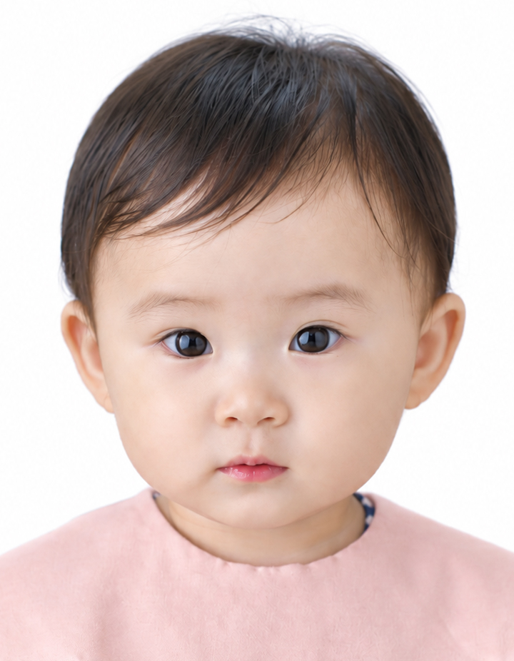 모든조건에 부합하는 어린이여권사진